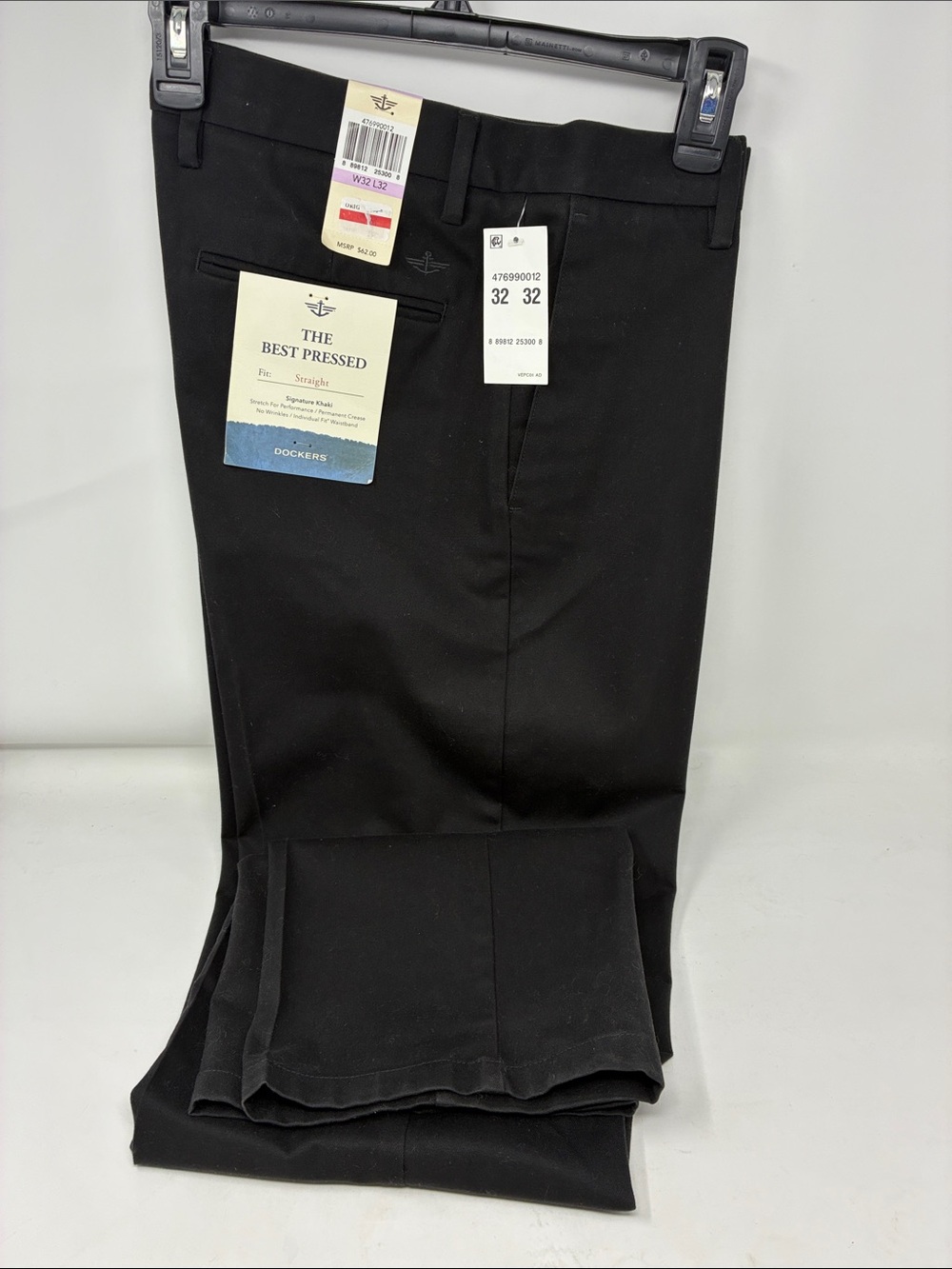 Dockers Signature Stretch Khaki Pants – Men’s Straight Fit, 32x32, Black
